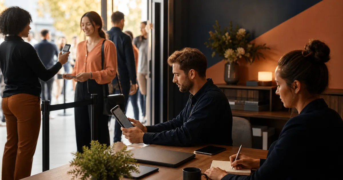 Team dell'evento coordina l'ingresso dei partecipanti e la segnalazione di incidenti operativi presso una sede