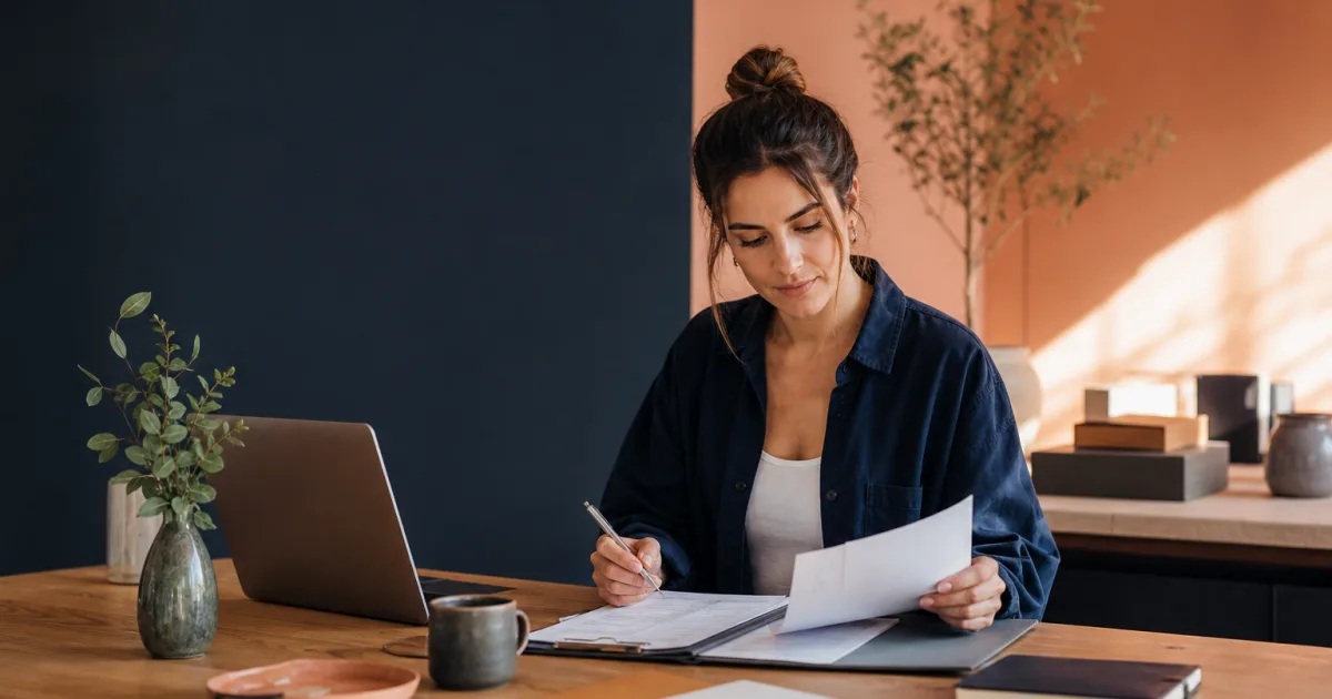 Small business workflow showing completed service records moving into invoicing