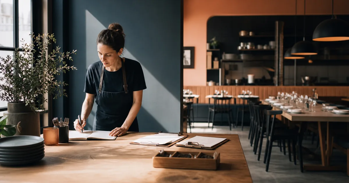 Restaurant team reviewing a daily opening routine before service