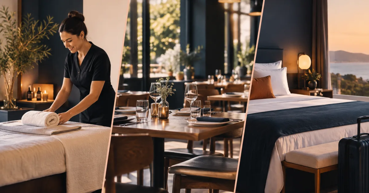 Comparison of appointment, restaurant table and accommodation stay booking workflows